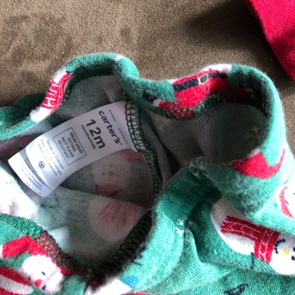 Carter’s 2 Pcs Matching Set Baby Kids Christmas X’mas Santa 12M EUC - Picture 6 of 6